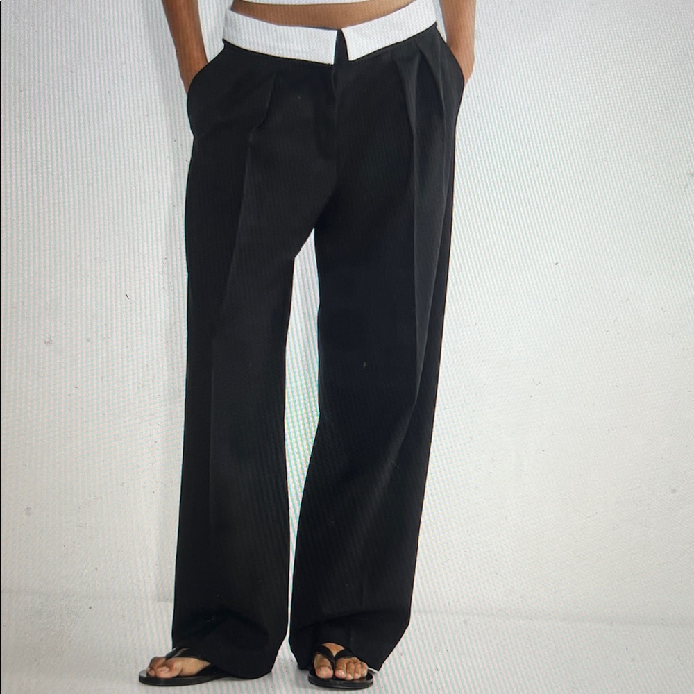 Babaton Black and White Trousers